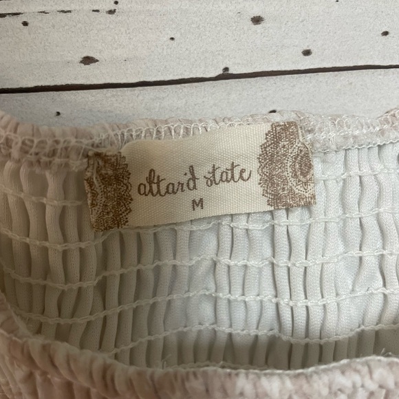 Altar’s State Smocked Off The Shoulder Sleeve Dress, Size Medium - Picture 4 of 5